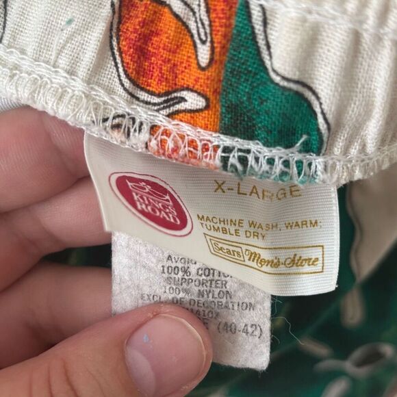 Vintage 1960’s Kings Road Sears Men Palm Leaf Swim Shorts Size 34” waist - Picture 3 of 5